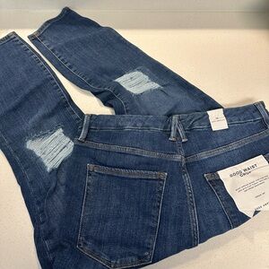 Good American - Good Waist Crop Distressed Jeans